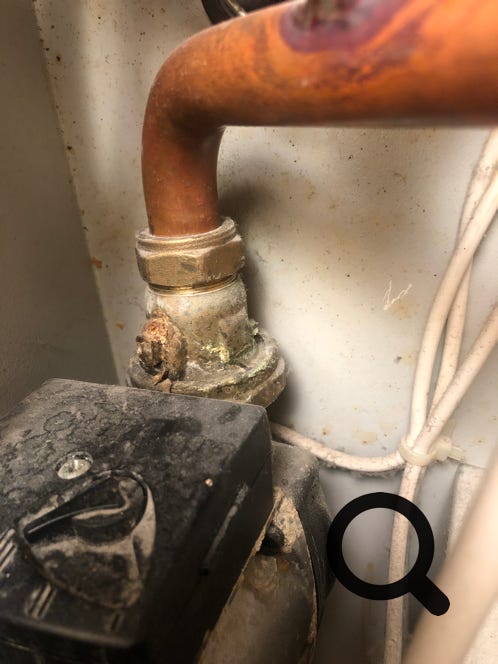 Leaking pump valve on Gledhill Electramate thermal store